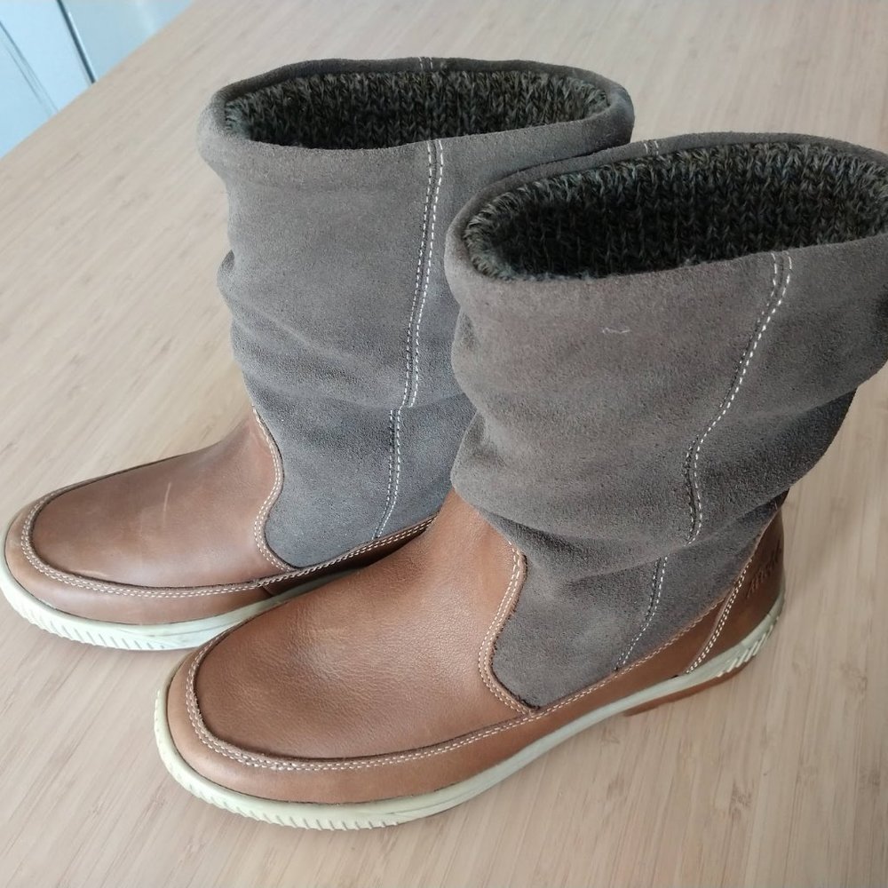 Tara M. | Leather and Canvas Rain Boots